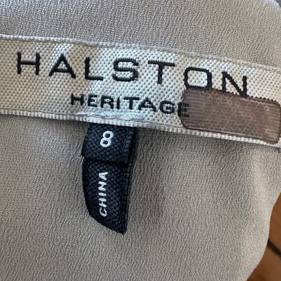 Halston Heritage Draped Stripe Dress Black White MEDIUM Career Designer $298 - Picture 8 of 9